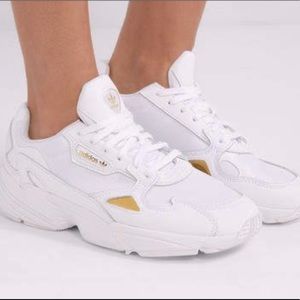 Adidas Originals Falcon W White Gold Women Chunky Casual Lifestyle Shoes